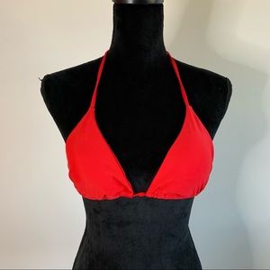 SHEIN RED TRIANGLE BIKINI TOP ADJUSTABLE